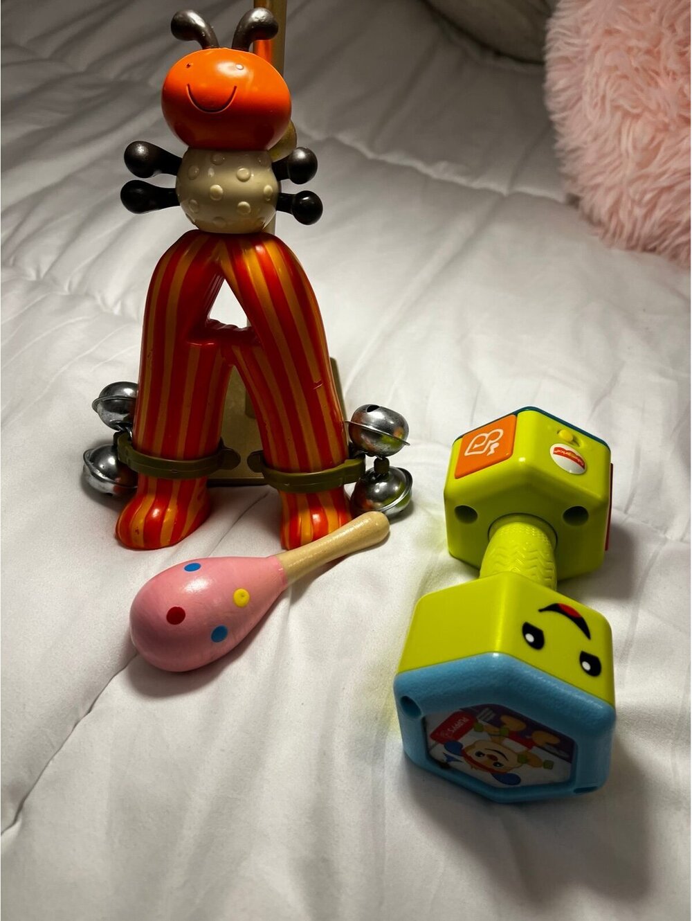 Lot of 3 Fisher-Price Multicolor Musical Music Rattle Toy Band